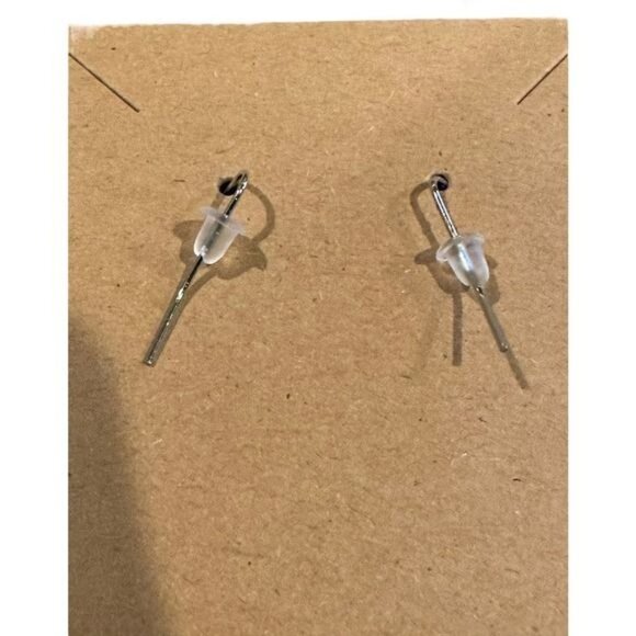 Purple Confetti Dangle Earrings With Silver Hook - Picture 5 of 5